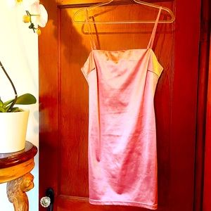 Silky “All in Favor” pink cocktail dress